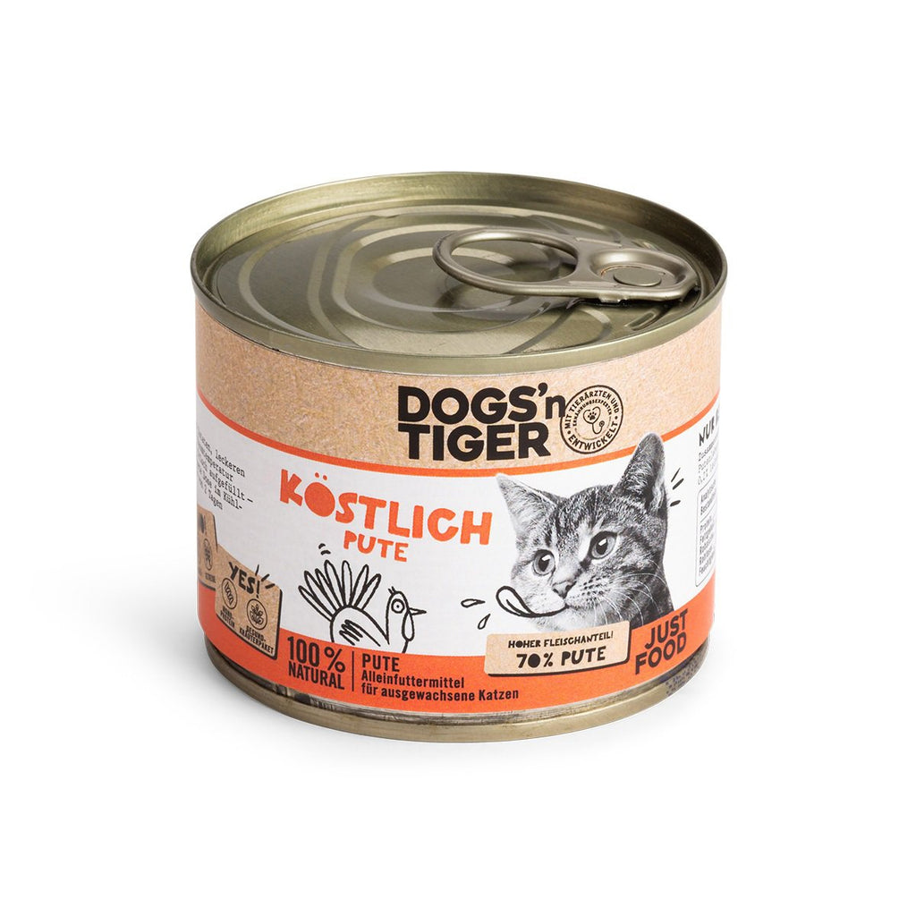 Dogs'n Tiger Graanvrij Natvoer voor Katten: Kalkoen & Lijnolie