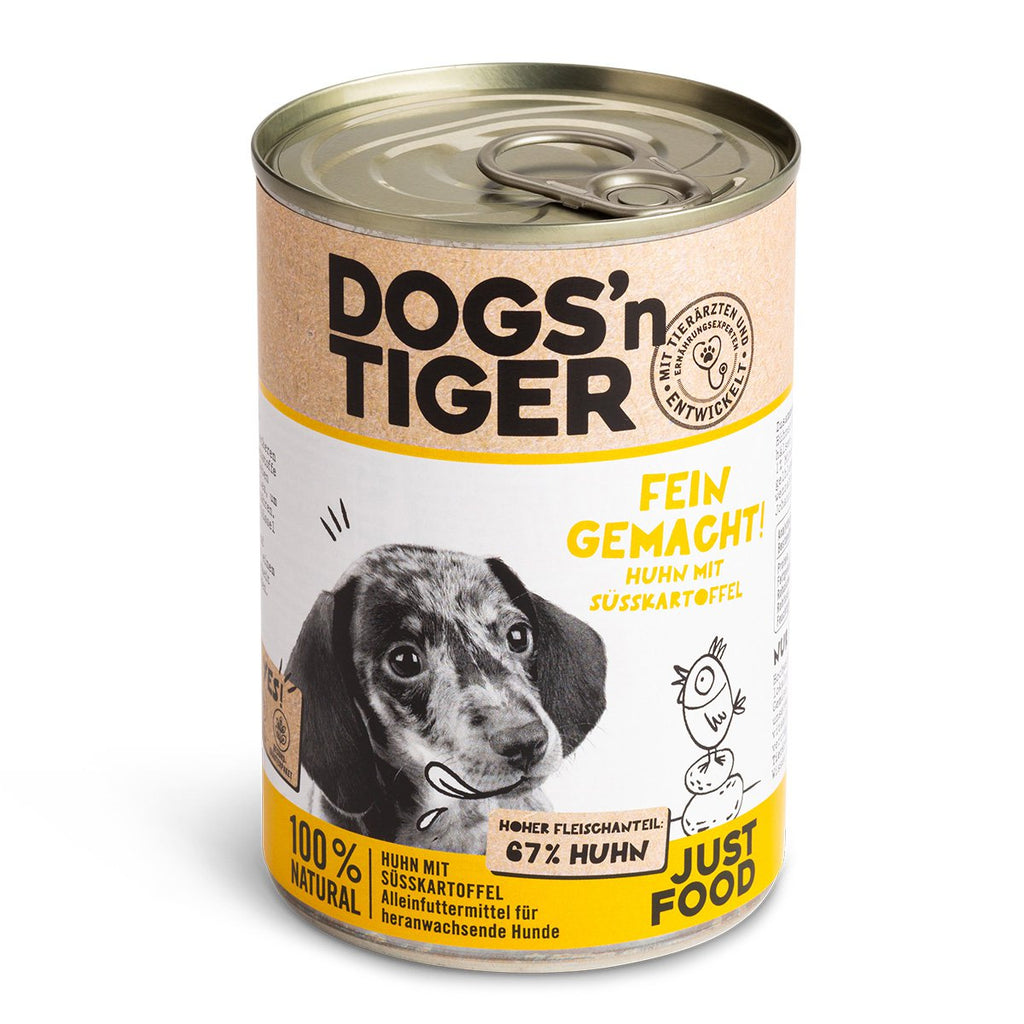 Dogs'n Tiger Puppy Natvoer Graanvrij met Kip & Zoete Aardappel