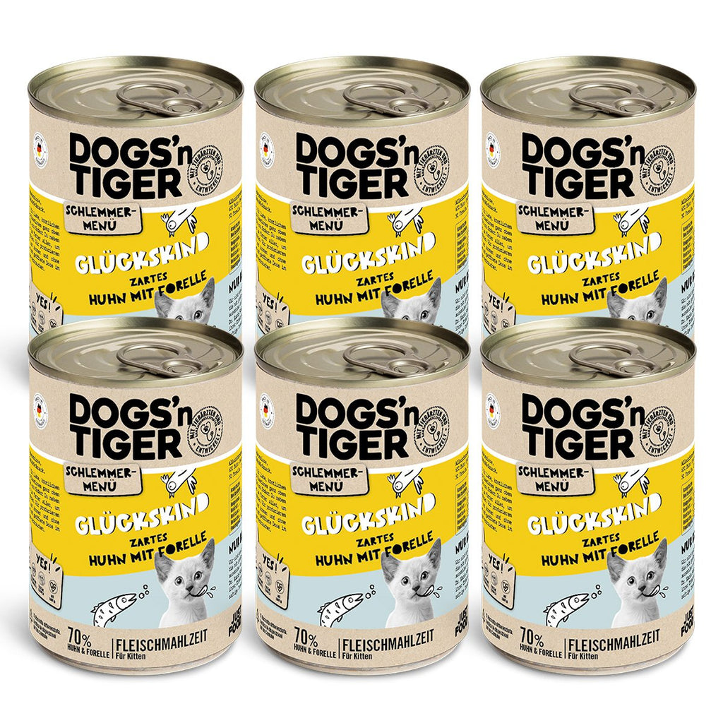 Dogs'n Tiger Graanvrij Natvoer voor Kittens: Kip & Forel