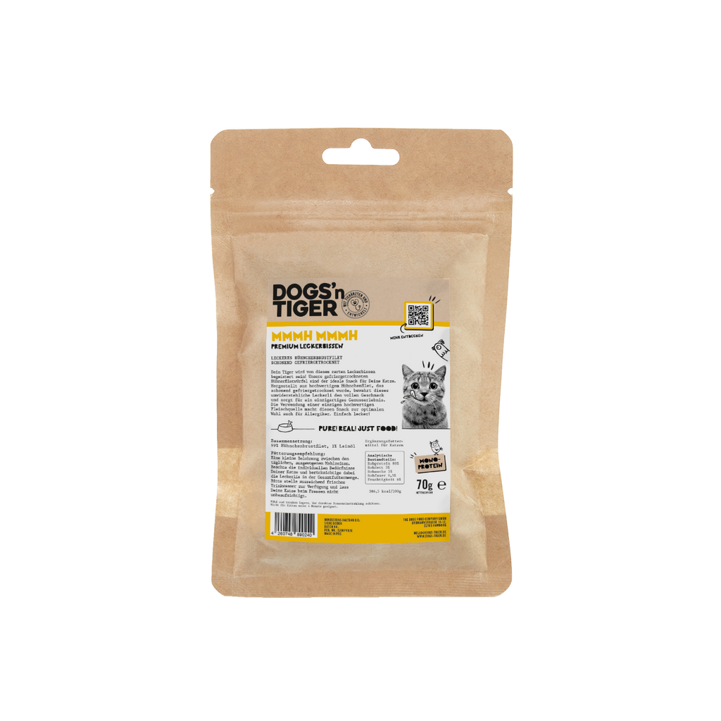 Dogs'n Tiger Gevriesdroogde Katten Traktaties: Kipfilet