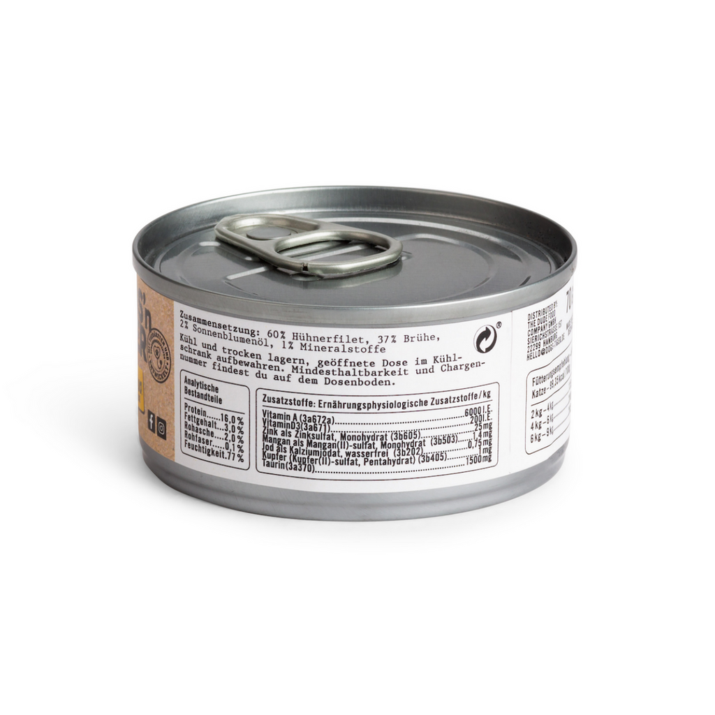 Dogs'n Tiger Adult kattenvoer, natvoer, graanvrij, kip met bouillon