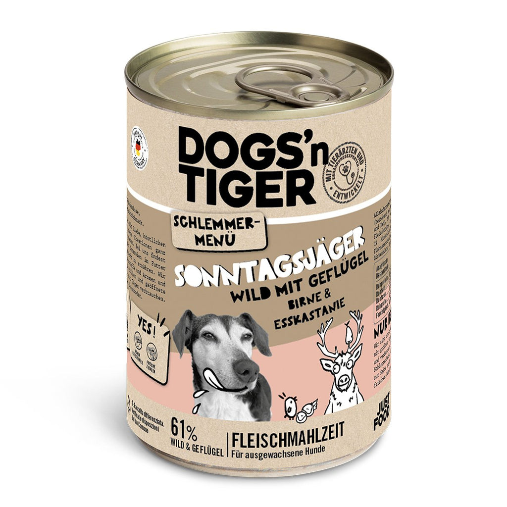 Dogs'n Tiger Natvoer voor Volwassen Honden met Wild & Gevogelte