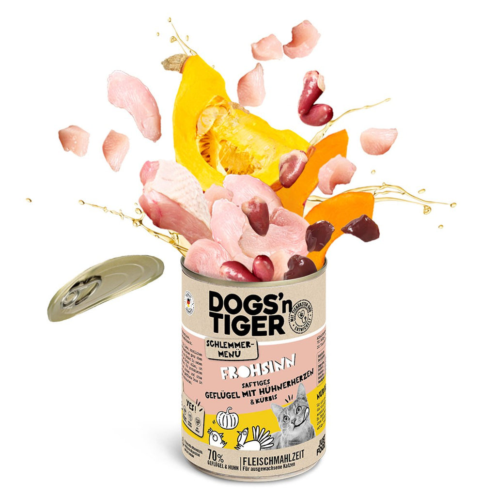 Dogs'n Tiger Graanvrij Natvoer voor Katten: Gevogelte & Pompoen