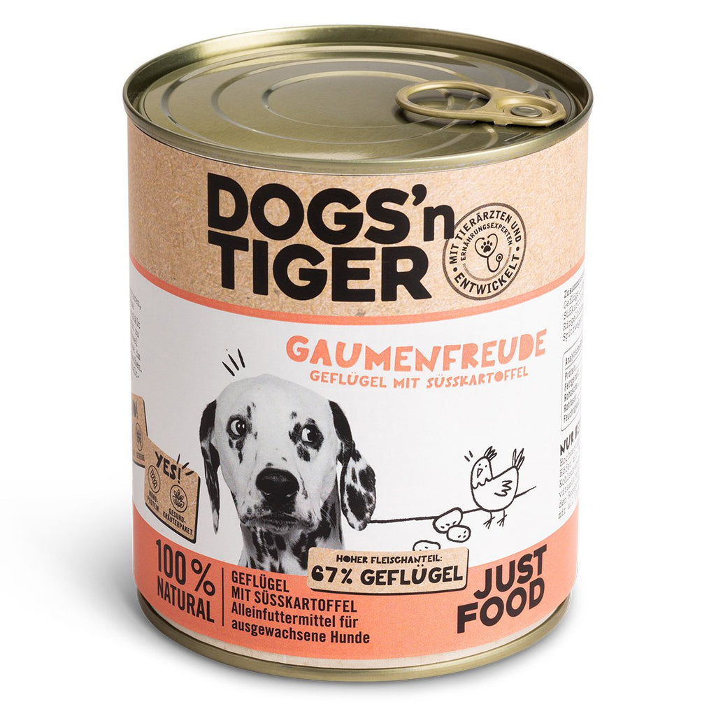 Dogs'n Tiger Graanvrije Natvoer voor Honden met Gevogelte & Zoete Aardappel