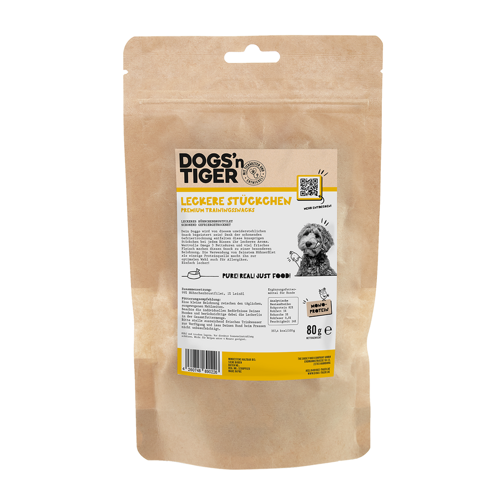 Dogs'n Tiger Gevriesdroogde Hondensnacks van 99% Kipfilet