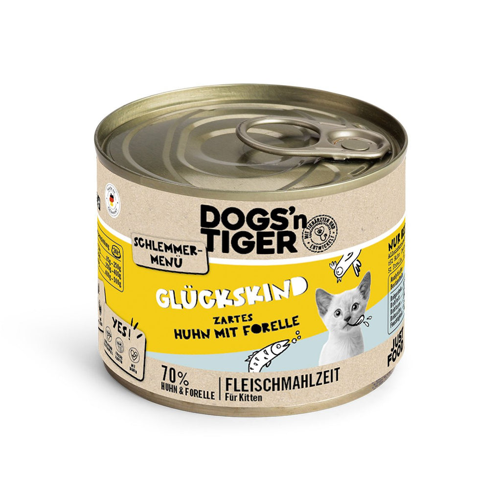 Dogs'n Tiger Graanvrij Natvoer voor Kittens: Kip & Forel