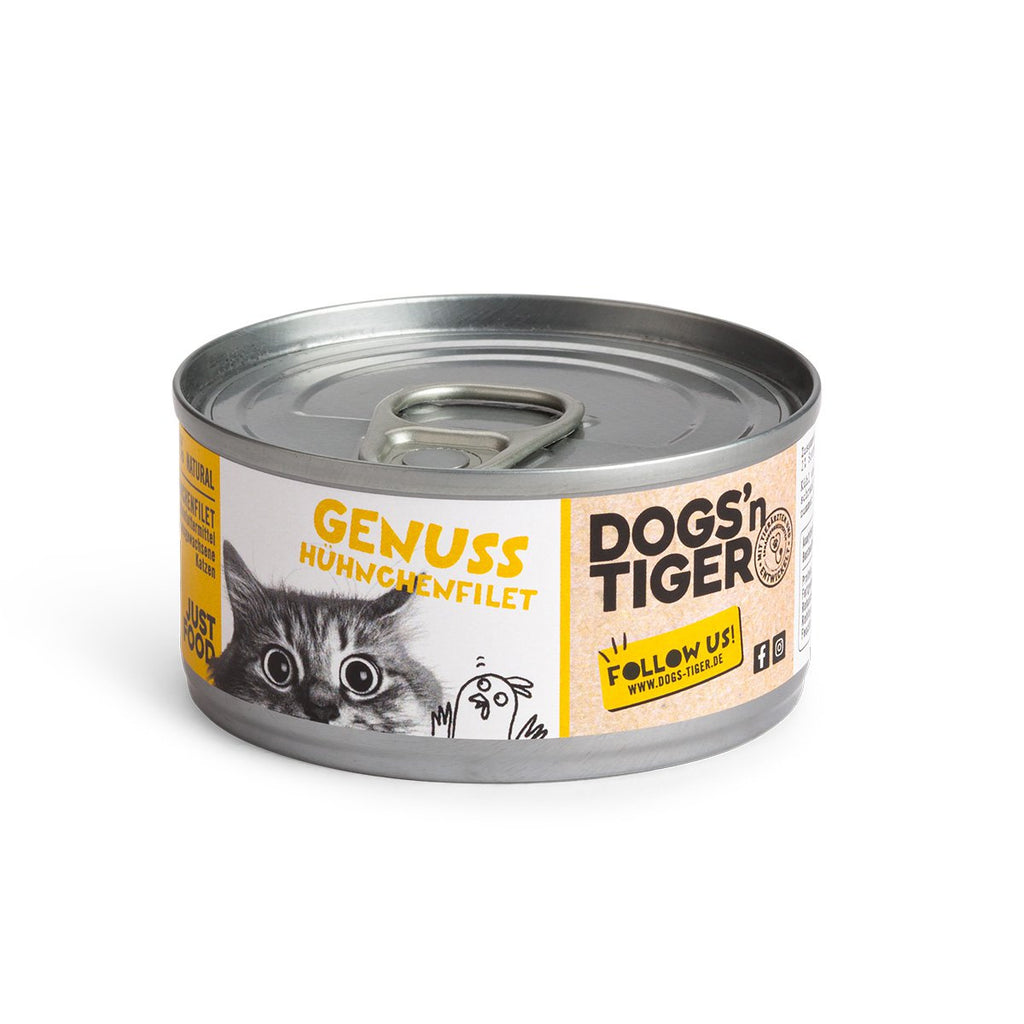 Dogs'n Tiger Adult kattenvoer, natvoer, graanvrij, kip met bouillon