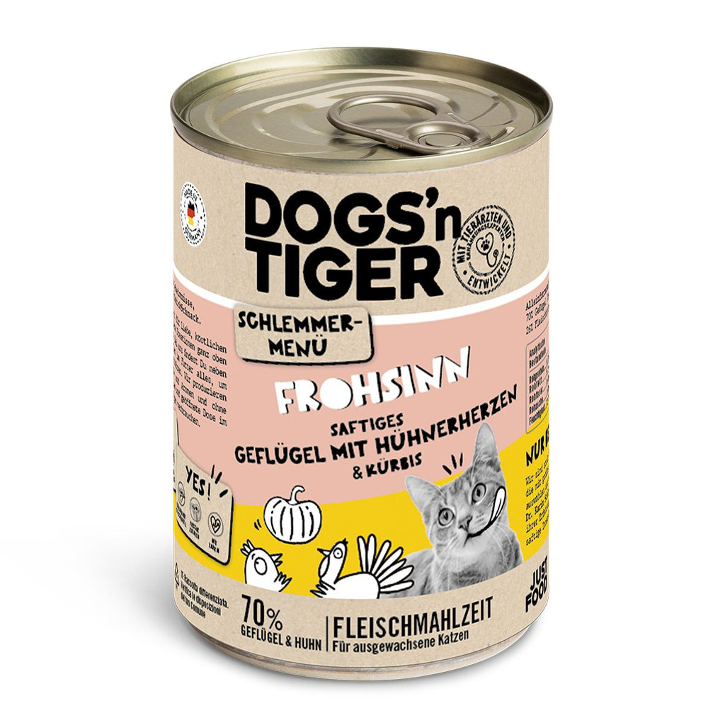 Dogs'n Tiger Graanvrij Natvoer voor Katten: Gevogelte & Pompoen