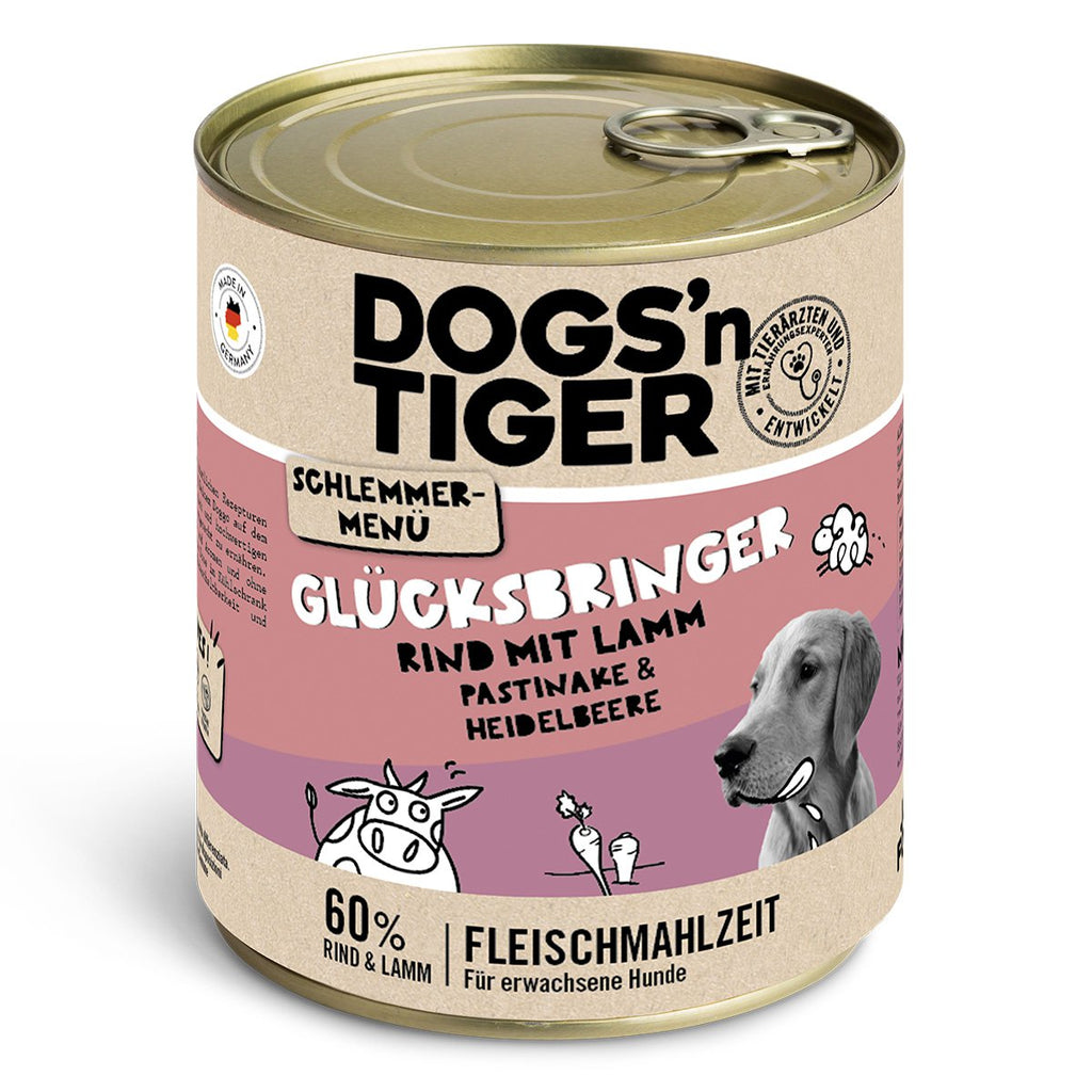 Dogs'n Tiger Volwassen Hondenvoer Natvoer: Rund & Lam met Bosbessen