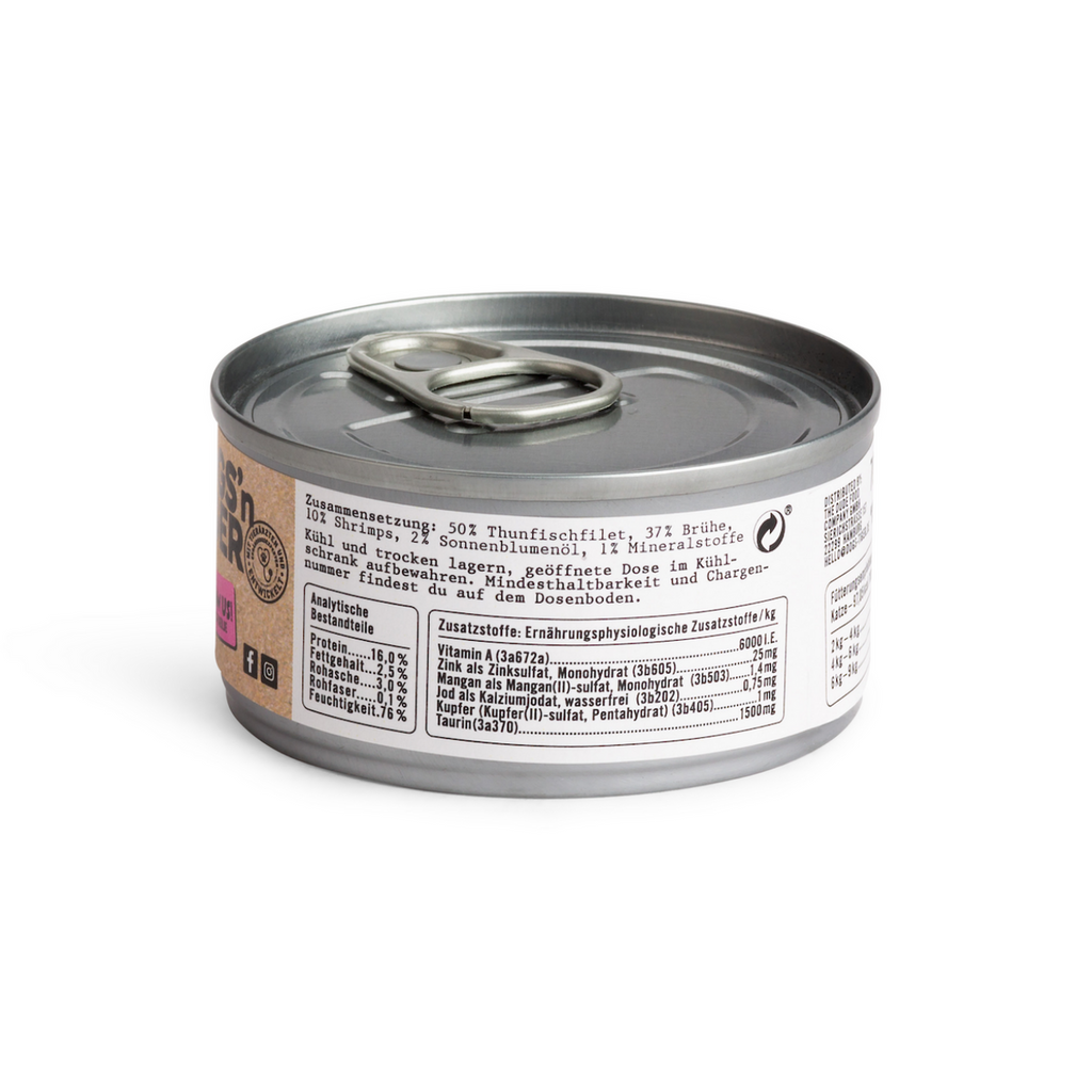 Dogs'n Tiger Graanvrij Natvoer voor Katten: Tonijn & Garnalen