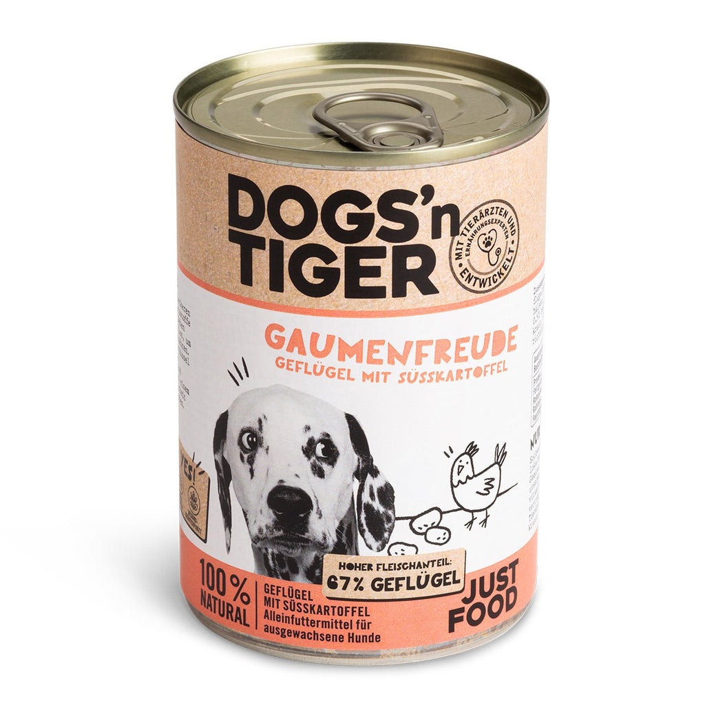 Dogs'n Tiger Graanvrije Natvoer voor Honden met Gevogelte & Zoete Aardappel
