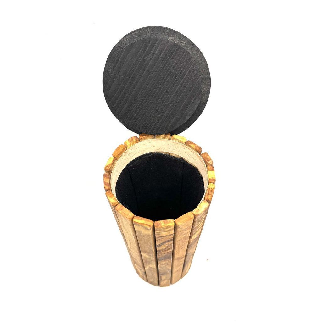 Olive Wood Animal Curne - Duurzaam ronde houten gymnasium voor huisdieren tot 40 kg, met graveeroptie