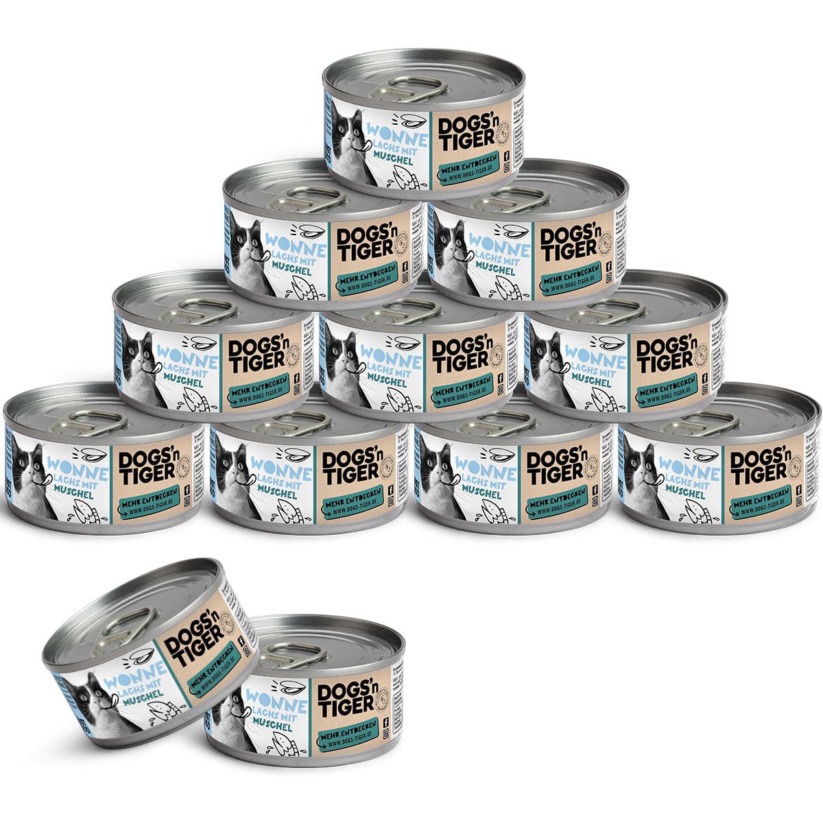 Dogs'n Tiger Natvoer Katten: Zalm & Mosselen