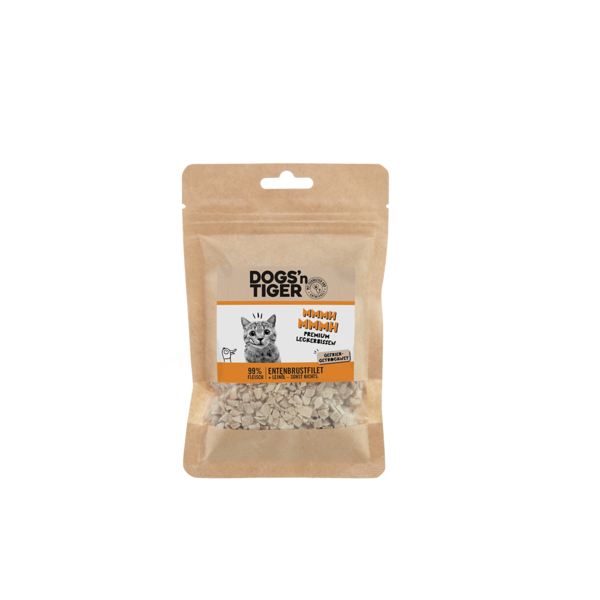 Dogs'n Tiger Gevriesdroogde Katten Traktaties: 99% Eendenborstfilet