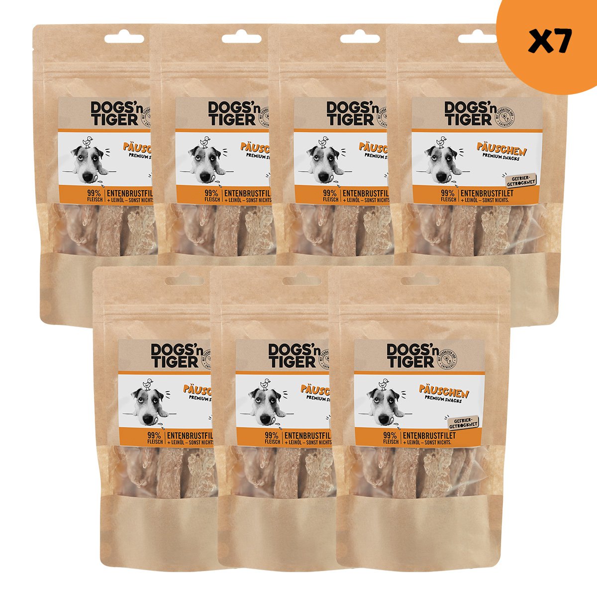 Dogs'n Tiger Gevriesdroogde Hondensnacks 99% Eendenborstfilet