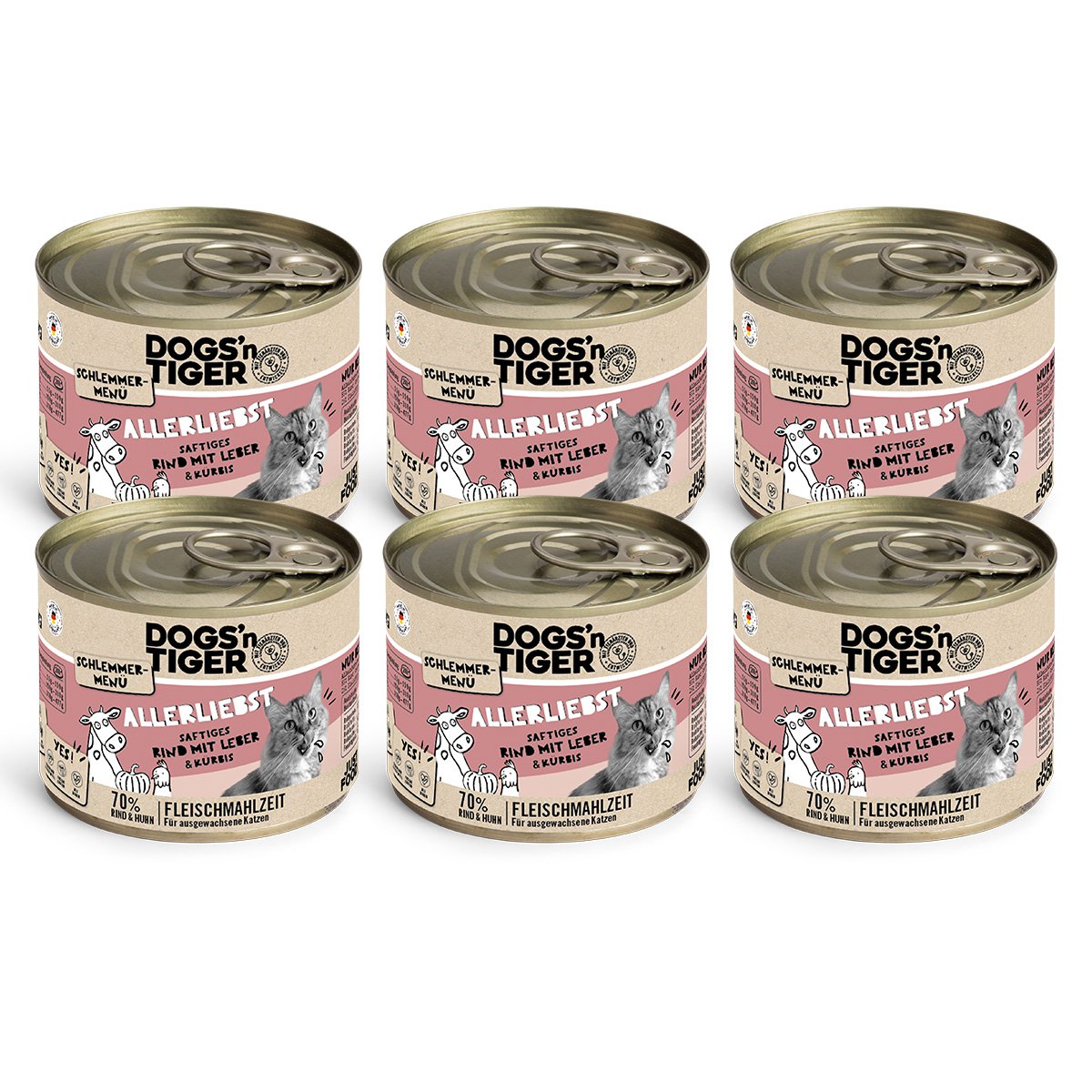Dogs'n Tiger Natvoer Katten: Rundvlees & Kippenlever