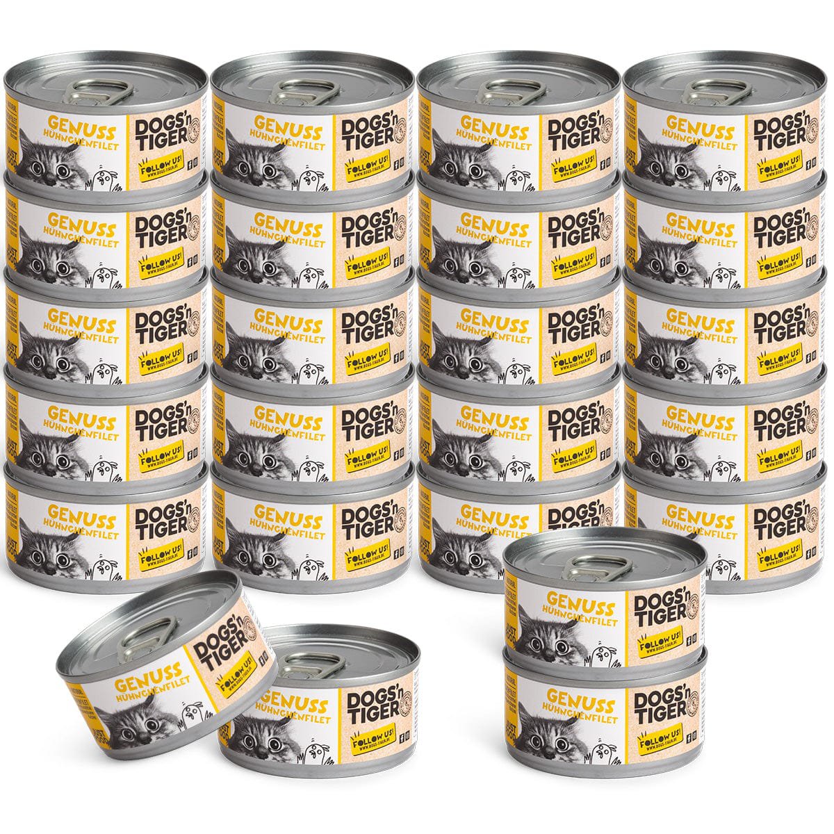 Dogs'n Tiger Adult kattenvoer, natvoer, kip met bouillon