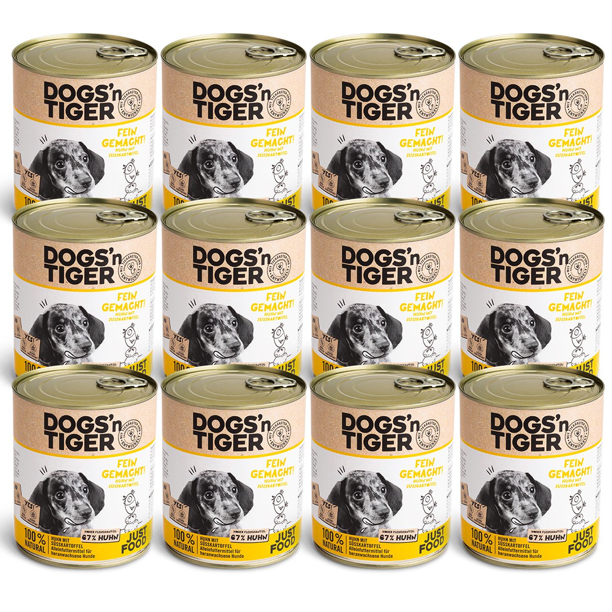 Dogs'n Tiger Puppy Natvoer: Kip & Zoete Aardappel